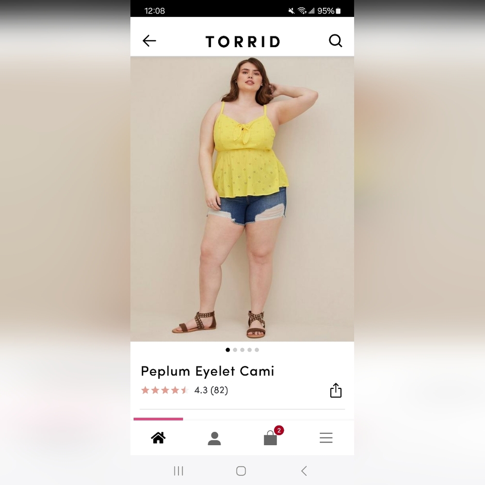 NWT Torrid 3 yellow crinkle peplum tank